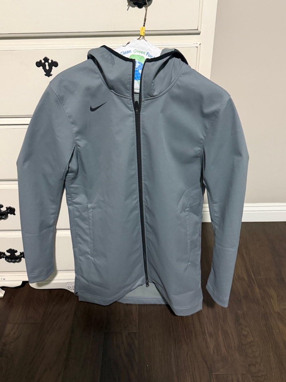 Nike Light Gray Hooded Zip Men's Jacket